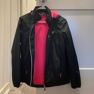 New balance windbreaker with roll up hood